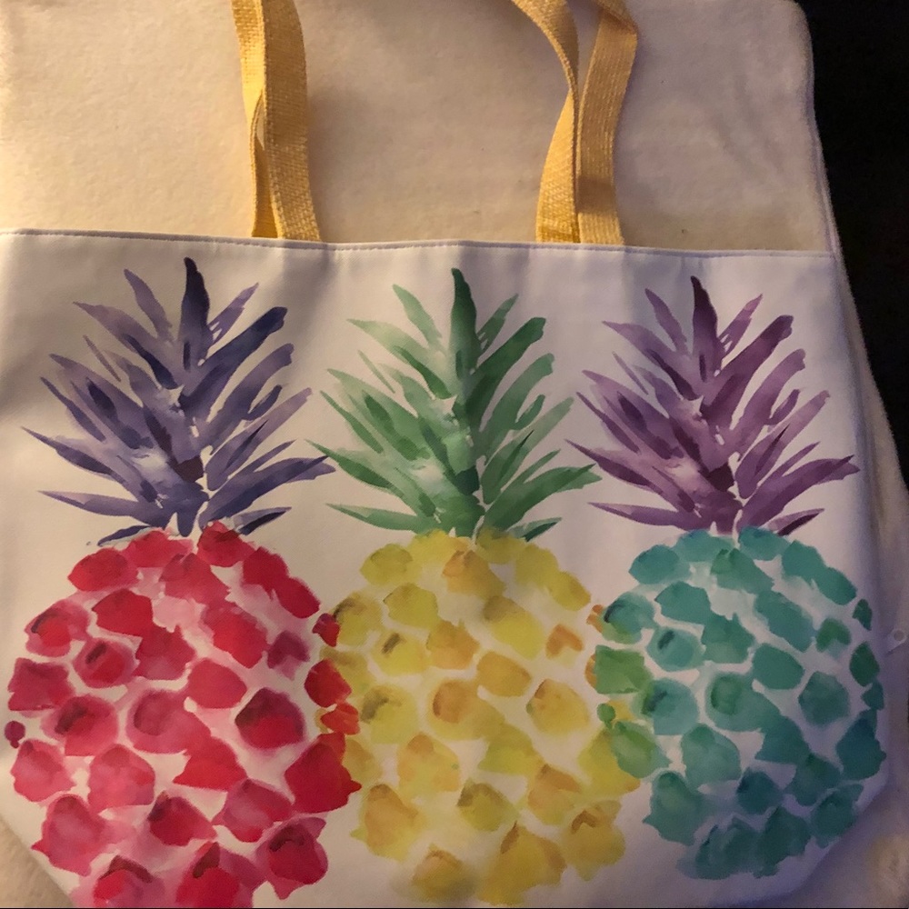 New rainbow pineapple tote